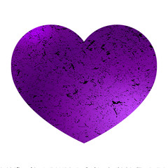Purple heart in the style of rock breed.  Vector icon on a white background.  Vector illustration.