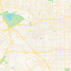 Fototapeta na wymiar Empty vector map of Pomona, California, USA