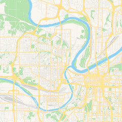 Fototapeta na wymiar Empty vector map of Kansas City, Kansas, USA