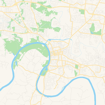 Empty vector map of Clarksville, Tennessee, USA
