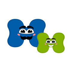 Pair of happy bowties with a smile - Vector