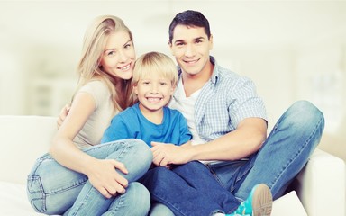 Beautiful smiling Lovely family indoors