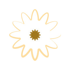 Isolated outline of a white flower - Vector