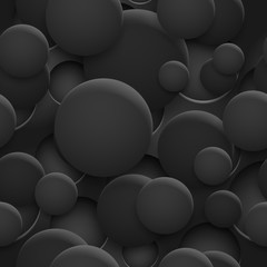 Abstract seamless pattern or background of holes and circles with shadows in black and gray colors