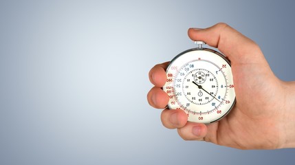 Close-up Stopwatch in Human Hand, Timer