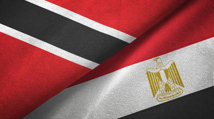 Trinidad and Tobago and Egypt two flags textile cloth