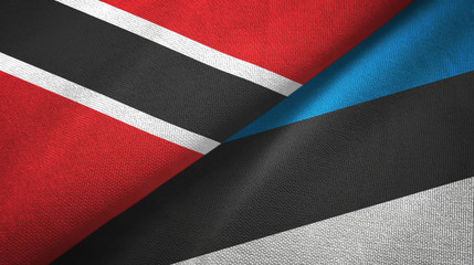 Fototapeta premium Trinidad and Tobago and Estonia two flags textile cloth, fabric texture