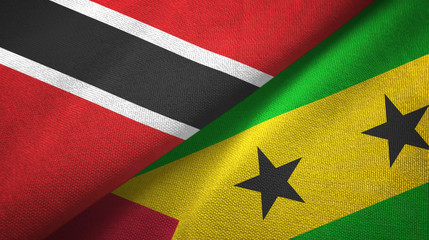 Trinidad and Tobago and Sao Tome and Principe two flags textile cloth