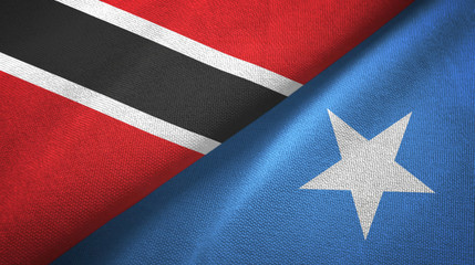Trinidad and Tobago and Somalia two flags textile cloth, fabric texture