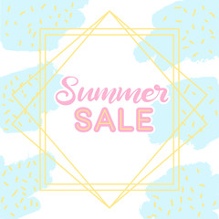 Summer sale banner with memphis background