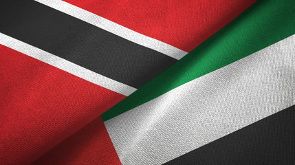 Trinidad and Tobago and United Arab Emirates two flags textile cloth