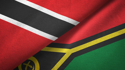 Trinidad and Tobago and Vanuatu two flags textile cloth, fabric texture