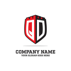 QD Initial letter logo design , clean and clever vector - can used technology, internet,antivirus, real estate, gym