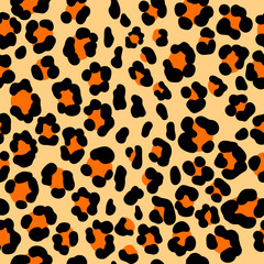 Animal print, leopard spots, seamless pattern