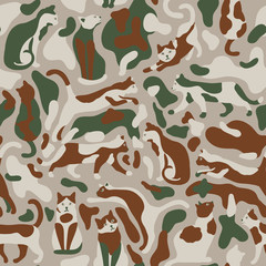 Seamless camo pattern with cats © lena_l