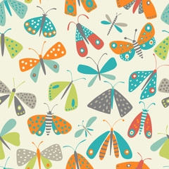 Seamless pattern with moths