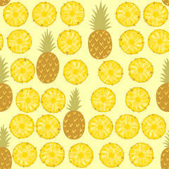 Seamless pattern with pineapples