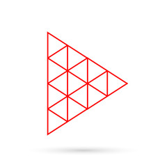 Play logo design template, isolated media logotype, player symbol, vector illustration