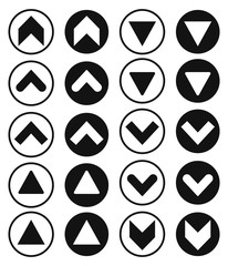 Set Arrow icons, download symbols design template, isolated signs, vector illustration