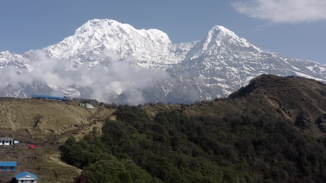 Nepal, Annapurna. Mardi Himal trek. Areial footage