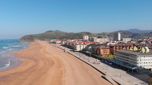 beachside town of Zarautz in Basqu Country Spain