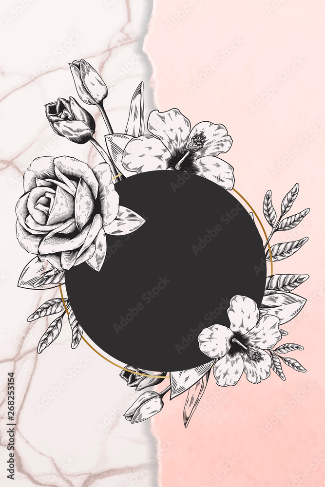 Wall mural Rose decorated badge