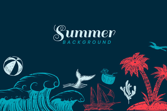 Dark blue summer background