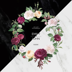 Floral wedding invitation