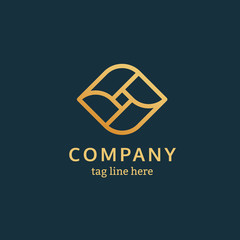 Business logo on blue
