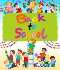 the back to school wallpaper with the happy student around it
