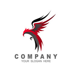 the flying eagle. vector emblem, eagle logo design illustration