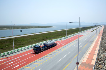 Saemangeum is a Embankment in Korea, which is 33.34 kilometers long.