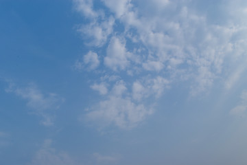 Fantastic soft white clouds blue sky background.