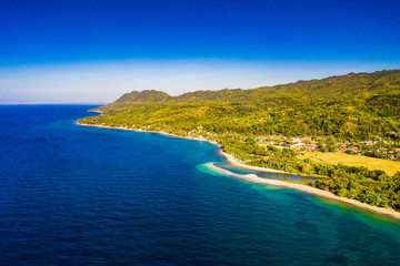 Fototapeta na wymiar A beautiful coastline photo of the shores of Bohol Island in the Philippines