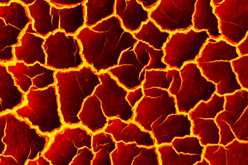 The surface of the lava, The red crack stage for background