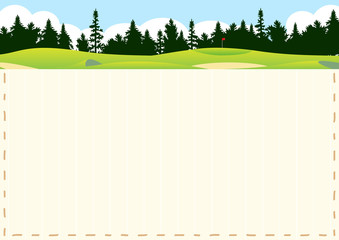 ゴルフ場　ステッチフレーム