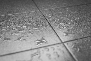 Fototapeta Water drops on the tile floor obraz