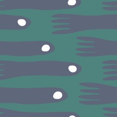 Fork hand draw seamless pattern background. Minimal scandinavian design