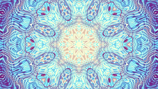 Transforming ornamental vintage mosaic art circle in Art Nouvoe style. Seamless loop footage.