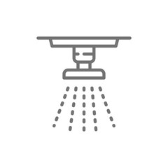 Sprinkler, fire system, extinguisher line icon.