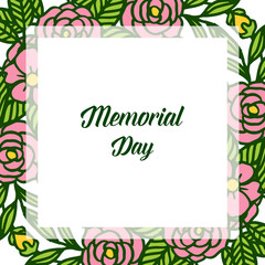 Vector illustration various crowd of pink wreath frame for poster of memorial days