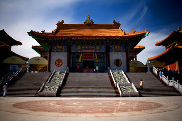 classic chinese temple staircase