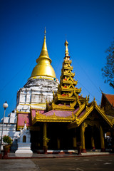 Fototapeta premium thai temple with pagoda