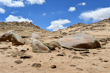 Fototapeta na wymiar China, Tibet, fabulous dwarf of stones, created by nature