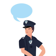 policeman portrait speech bubble
