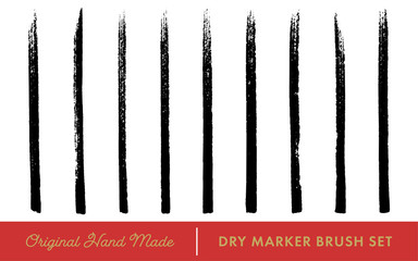 Dry Marker Brush Vector Set - obrazy, fototapety, plakaty