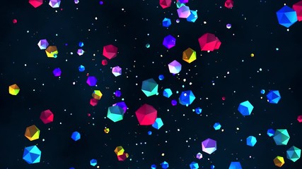 Looped 3d abstract geometric shapes world motion graphics. - Powered by Adobe