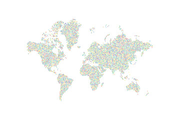 Fototapeta premium Abstract World Map with lots of color spots. Flat vector illustration EPS 10