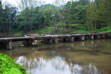 Fototapeta na wymiar Stone Bridges built in qing dynasty