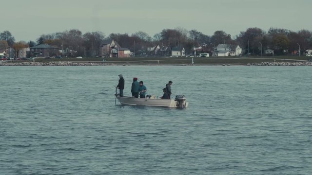 Detroit River Fishing Boat 4K